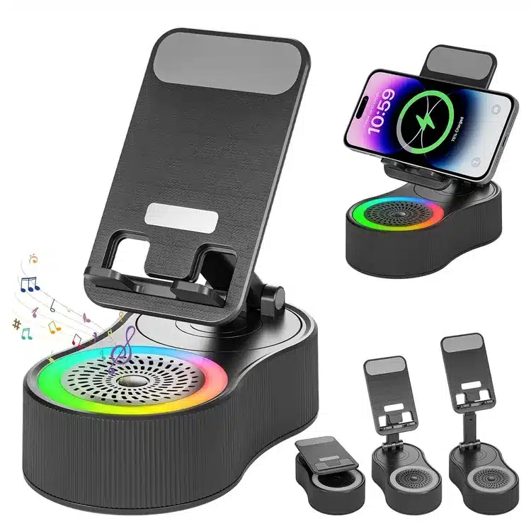 SoundDock RGB Wireless Charging Phone Stand with Bluetooth Speaker